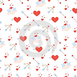 Valentines day  pattern with birds