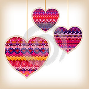 Valentines Day Patterned Love Hearts