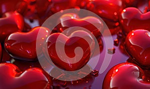 valentines day pink hearts with red background valentine's day background