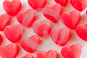 Valentines Day Red Heart Candy Sweets Close Up