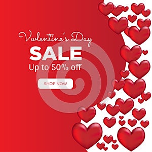 Valentines day sale backgrounds with Heart shape