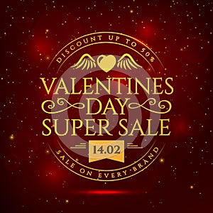 Valentines Day sale banner.