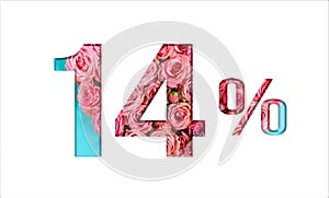 Valentines day sale banner. Promotion of the poster sale or 14 percent discount for sale in the store