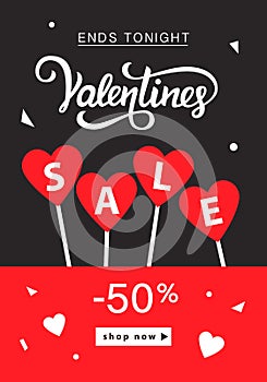 Valentines day sale banner template