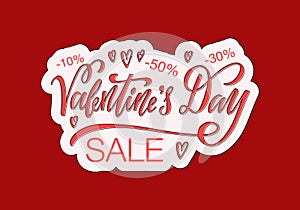 Valentines day sale lettering for a sticker