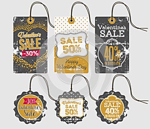 Valentines Day Sale Tags and Labels.