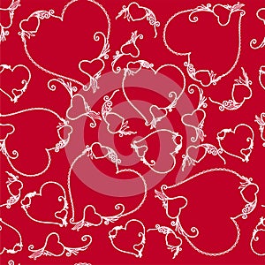 Valentines Day seamless background with hearts
