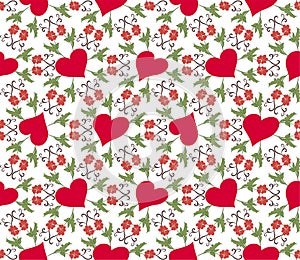 Valentines Day seamless background with hearts .vector.EPS 10