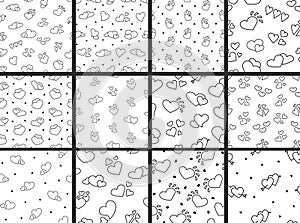 Valentines day. Seamless pattern. Coloring Page