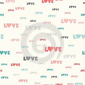 Valentines day seamless pattern typography elements