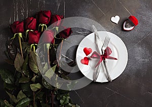 Valentines day table setting romantic dinner marry me wedding engagement ring