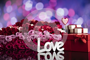 Valentines day theme. Place for text.