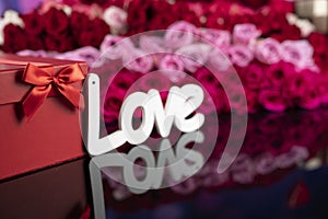 Valentines day theme. Place for text.