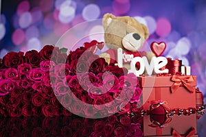 Valentines day theme. Place for text.