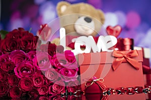 Valentines day theme. Place for text.