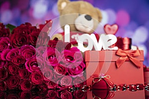 Valentines day theme. Place for text.