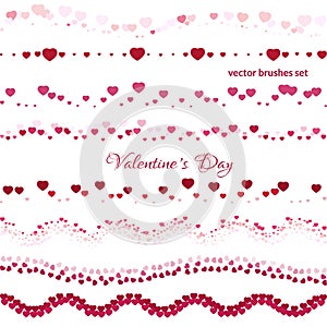 Valentines day vector brush set .