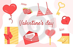 Valentines day vector elements set