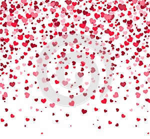 Valentines Day - vector greeting card with hearts on white background.