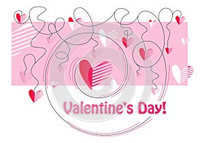 Valentines Day. Vector greeting poster, cards. Valentines Day background, covers, labels, promotion templates.