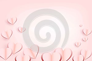 valentines day vector. Hearts on a pink background