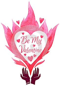 Valentines Day vector illustration. Be My Valentine.