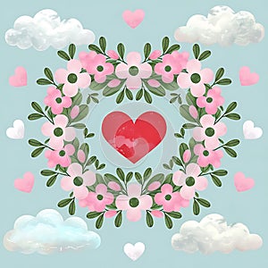 Valentines Day wreath for digital use