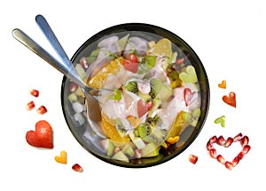 Valentines fruit breakfast