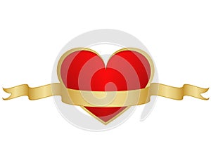 Valentines heart and ribbon