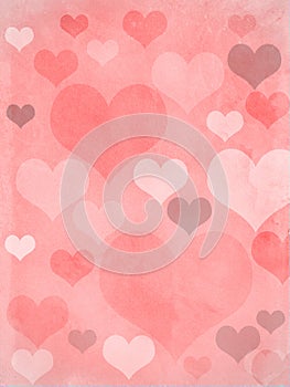Valentines hearts pink grungy