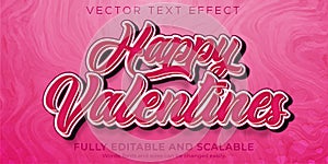 valentines love text effect  editable heart text style