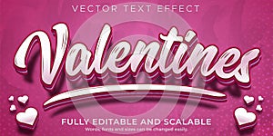 Valentines love text effect, editable heart text style