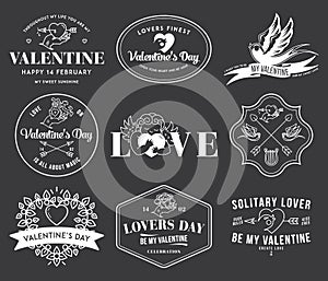 Valentines Love white on black