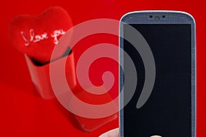 Valentines message - Blue Smartphone