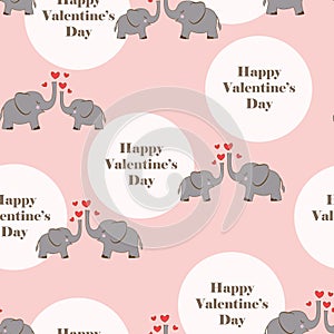 Valentines pattern with elephants