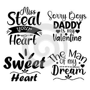 Valentines Quotes Design SVG Bundle. photo