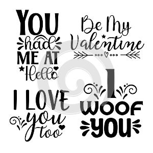 Valentines Quotes Design SVG Bundle. photo