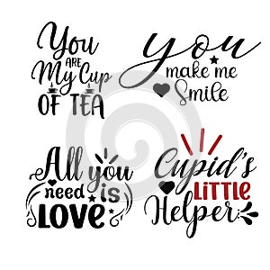 Valentines Quotes Design SVG Bundle. photo