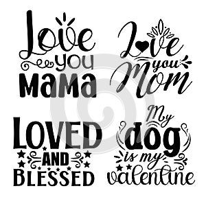 Valentines Quotes Design SVG Bundle. photo