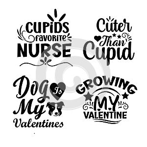 Valentines Quotes Design SVG Bundle. photo