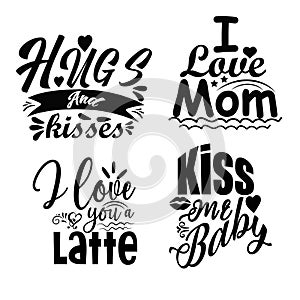 Valentines Quotes Design SVG Bundle. photo
