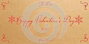 Valentineâ€™s Day greeting card.