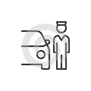 Valet Parking line icon