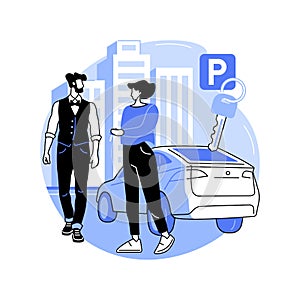 Valet parking service isolated cartoon vector illustrations.