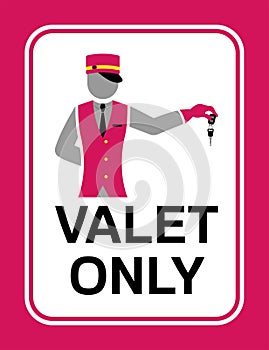 Valet signboard with car key