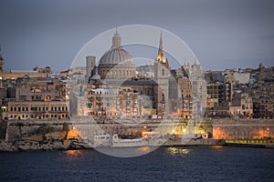 Valetta at dusk. Malta