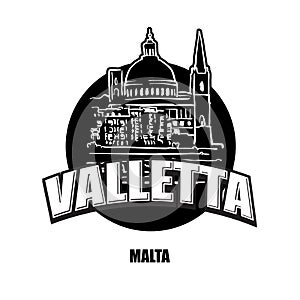 Valetta, Malta, black and white logo