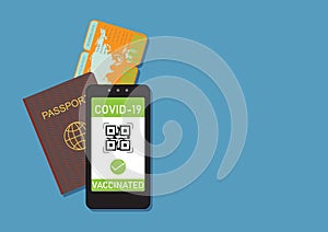 Valid digital vaccination in health passport mobile phone app