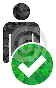 Valid Man Figure Polygonal Lowpoly Flat Icon