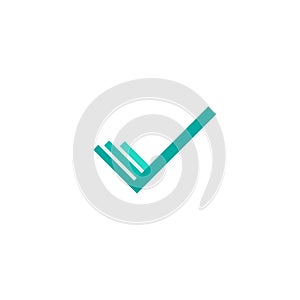 Valid Seal icon. Blue tick . Flat OK sticker icon. Check mark. Isolated on white